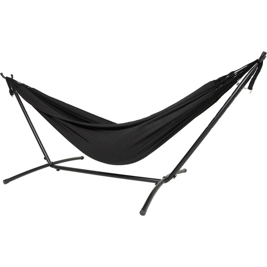 10ft Black Universal Steel Hammock Stand & Authentic Double Clasico Hammock in Midnight